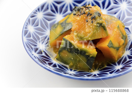 蒸かしかぼちゃの甘味噌和え 115688868