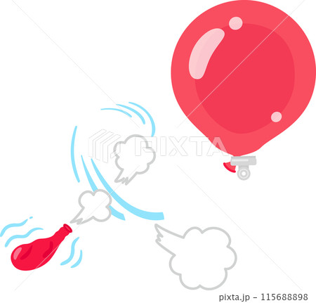 一気に空気が抜けて飛んでいく風船 115688898