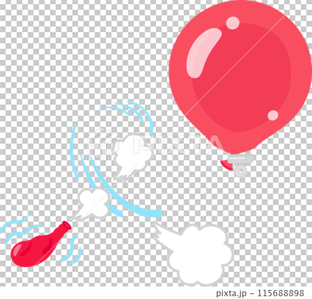 一気に空気が抜けて飛んでいく風船 115688898