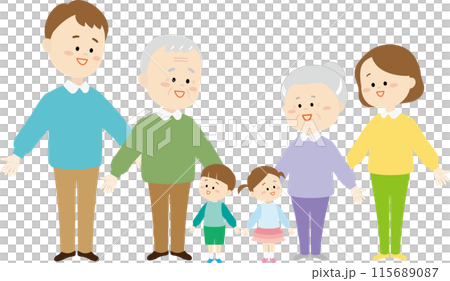 三代家庭的可愛插圖 三代家庭的可愛插圖 115689087