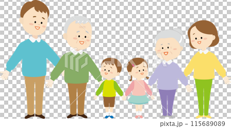 三世代家族の可愛いイラスト 三世代家族の可愛いイラスト 115689089