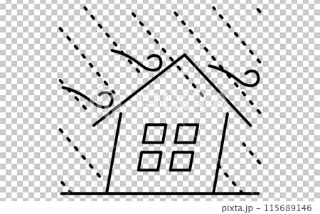 颱風、自然災害簡單的線條畫圖標 115689146