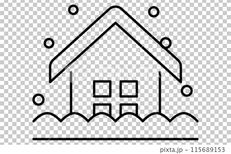 大雪、自然災害簡單的線條畫圖標 115689153