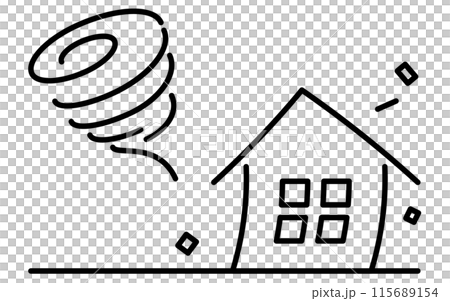 Tornado, natural disaster simple line icon Tornado, natural disaster simple line icon 115689154