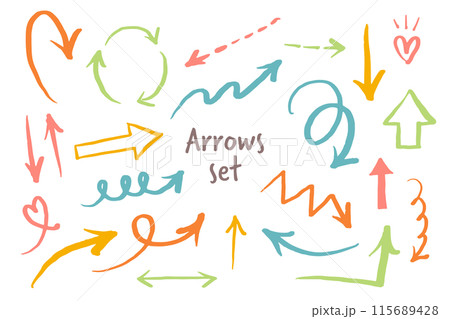 手書き矢印セット やじるし 矢じるし 115689428