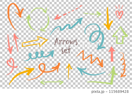 手書き矢印セット やじるし 矢じるし 115689428