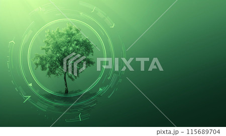 エコをイメージした緑の背景 エコをイメージした緑の背景 115689704