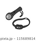 懐中電灯とヘッドライトのイラスト 115689814