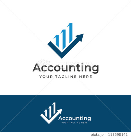 Financial accounting logo, with check mark for financial accounting stock chart analysis. In modern template vector illustration concept style. Financial accounting logo, with check mark for financial accounting stock chart analysis. In modern template vector illustration concept style. 115690141