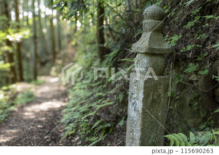 世界遺産 紀伊山地の霊場と参詣道の町石道と町石 世界遺産 紀伊山地の霊場と参詣道の町石道と町石 115690263