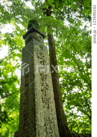 世界遺産 紀伊山地の霊場と参詣道 町石道の起点丹生官省符神社の町石(百八十町)　歴史的景観 115690282
