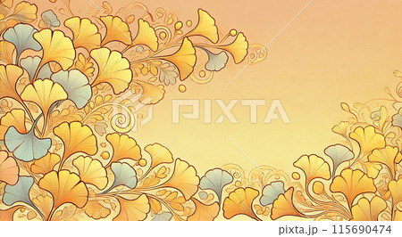 イチョウのフレーム背景 イチョウのフレーム背景 115690474