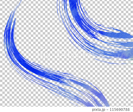 Flowing brush strokes - AI watercolor texture generator - Blue 115690788