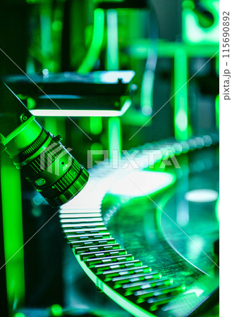 High-speed camera sorting machine for aluminum rod in production line.industrial High-speed camera sorting machine for aluminum rod in production line.industrial 115690892