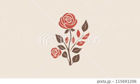 赤いバラのイラスト 115691206