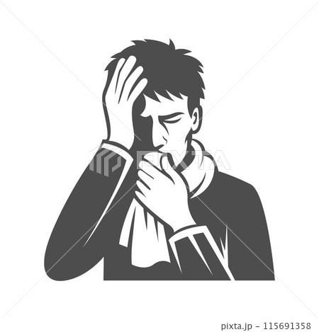 Cough icon design template 115691358