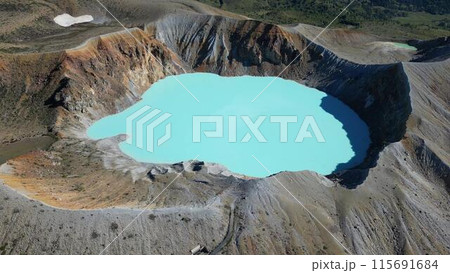 草津白根山湯釜 ドローン空撮9 115691684