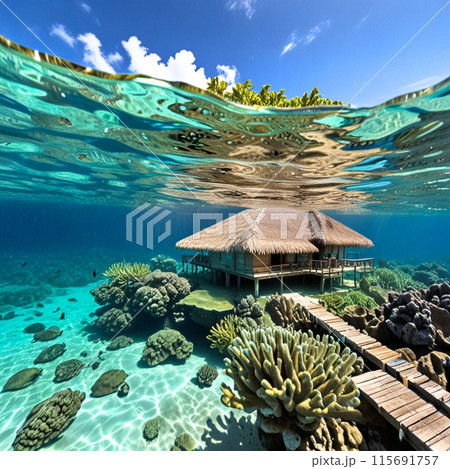 海中住宅のイラスト素材 [115691757] PIXTA