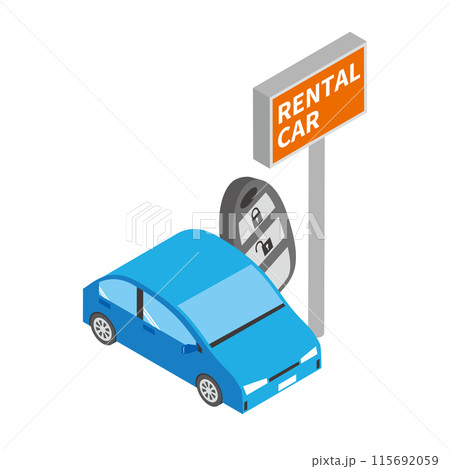 レンタカーのイメージイラスト レンタカーのイメージイラスト 115692059