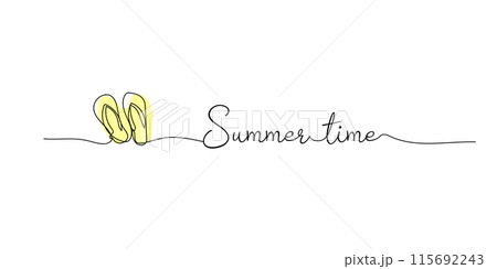 flip flops hand drawn. lineart continuous line drawing. Single line drawing for summer design. Summer time flip flops hand drawn. lineart continuous line drawing. Single line drawing for summer design. Summer time 115692243
