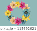 花　リース　赤　夏　黄色　青 115692621