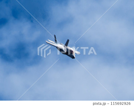 機動飛行する戦闘機F-35ライトニング 115692926