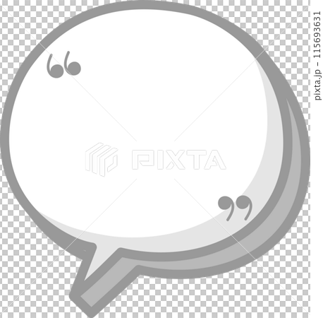 3d black and white color speech bubble balloon with quotation marks, icon sticker memo keyword planner text box banner, flat png isolated transparent element design 115693631