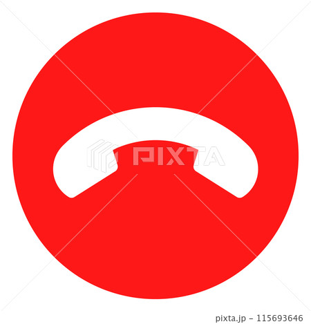 電話の終話・着信拒否ボタンのアイコン 115693646