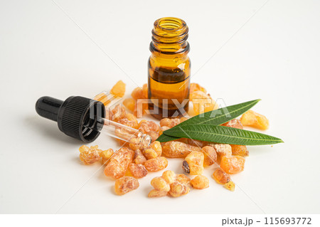 Frankincense or olibanum aromatic resin isolated on white background used in incense and perfumes. 115693772