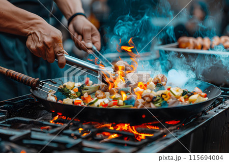 Hands Crafting Traditional Foods for Hispanic Heritage Month Festivities 115694004