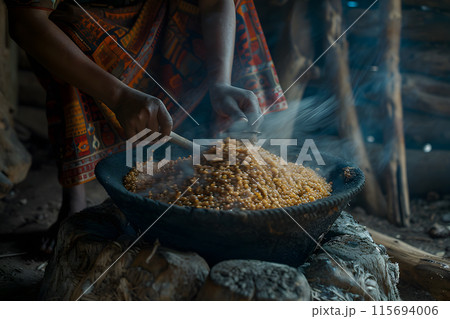 Hands Preparing Traditional Foods for Hispanic Heritage Month Celebration 115694006