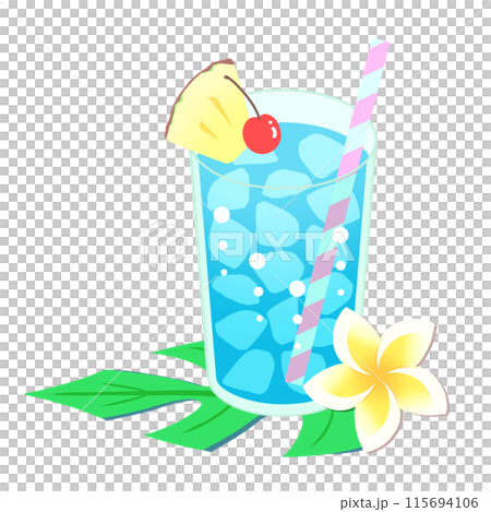 熱帶蘋果酒/蘇打雞尾酒插圖 115694106