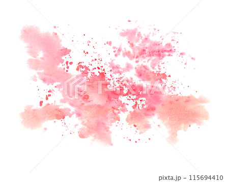 Aesthetic artwork featuring pink and red watercolor splashes. Modern and creative piece with vibrant colors and fluid design. For decorative purposes. The abstract image for decorative purposes 115694410
