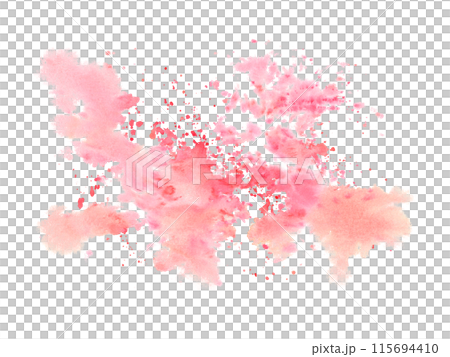 Aesthetic artwork featuring pink and red watercolor splashes. Modern and creative piece with vibrant colors and fluid design. For decorative purposes. The abstract image for decorative purposes 115694410