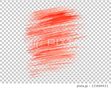 Dynamic naive lines. Densely spaced red strokes. Simple elements creating beautiful geometric ornate. Abstract texture. Watercolor illustration. Aquarelle paint for decor, greeting backgrounds 115694411