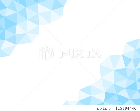 水色のランダムな三角形の色面の斜めフレーム 115694446