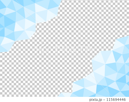水色のランダムな三角形の色面の斜めフレーム 115694446
