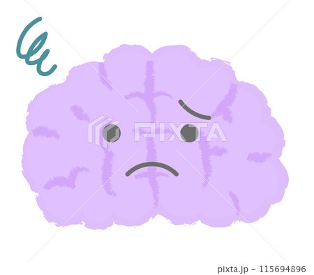 弱った・疲れた脳 手書き風キャラクター 弱った・疲れた脳 手書き風キャラクター 115694896