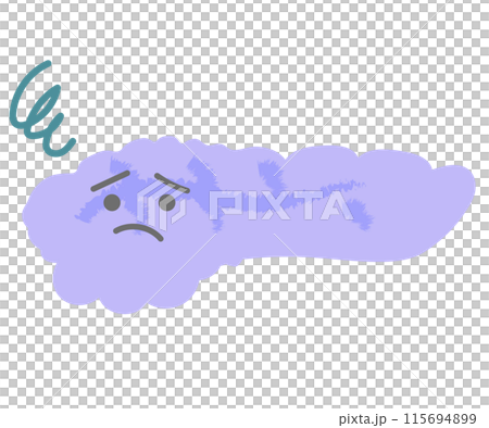 元気がない・不健康な膵臓　手書き風キャラクター 115694899