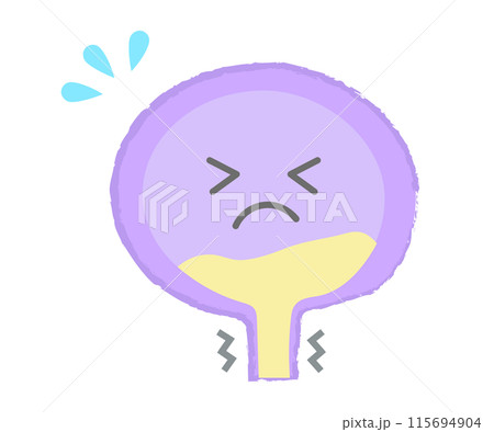 不健康な膀胱のイラスト　手書き風キャラクター 115694904