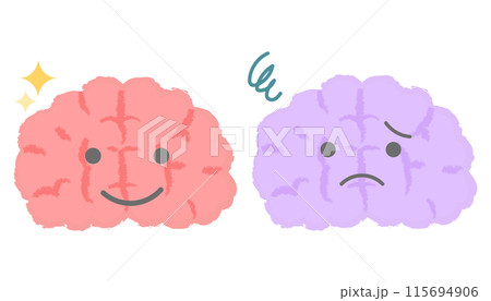 元気な脳と疲れた脳　手書き風キャラクター 115694906