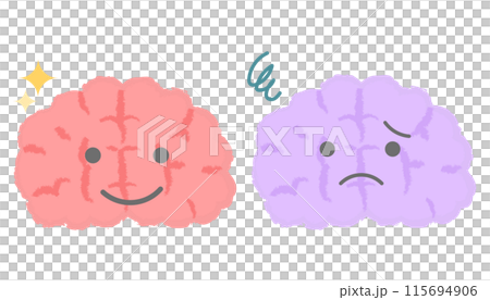 元気な脳と疲れた脳　手書き風キャラクター 115694906