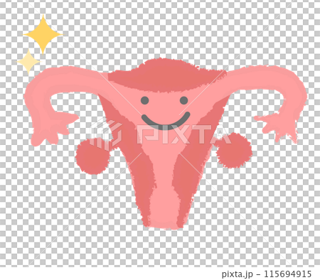 Healthy uterus hand-drawn character 115694915