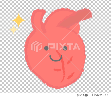 Healthy heart hand-drawn character Healthy heart hand-drawn character 115694937