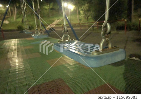 夜の公園のブランコ 115695083