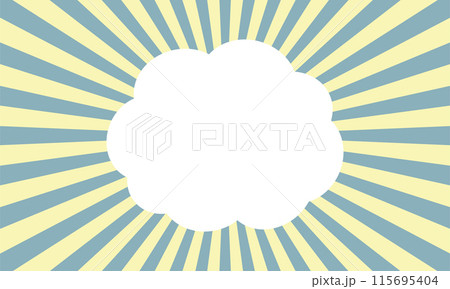 集中線　グリーンイエロー　フキダシ　雲 115695404