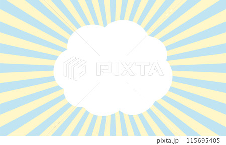 集中線　ベビーカラー　グリーン　イエロー　フキダシ　雲 115695405