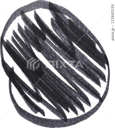 Drawn circle with black felt-tip pen on isolated background 115695538