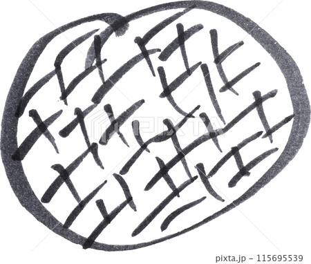 Drawn circle with black felt-tip pen on isolated background 115695539