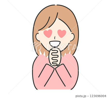恋する女性のイラスト。愛、スキ、いいね、ときめき、トキメク 115696004